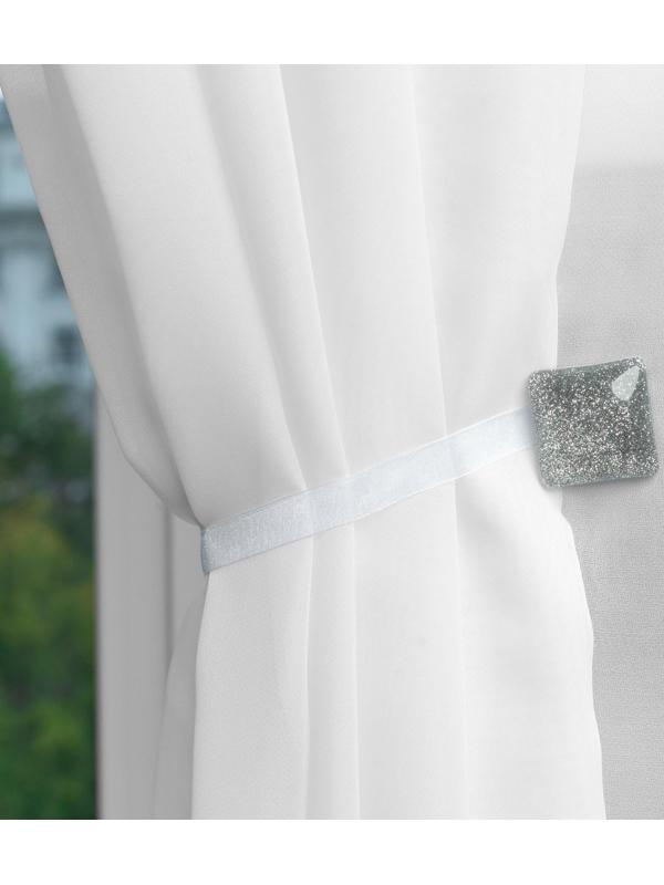 Подхват для штор «Квадрат с блёстками», 3,5 × 3,5 см, цвет серебряный