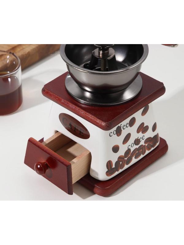 Кофемолка с ручкой «Кофейные зёрна», 10×10×18 см