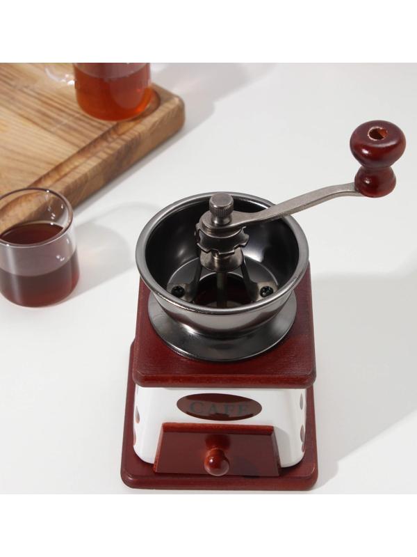 Кофемолка с ручкой «Кофейные зёрна», 10×10×18 см