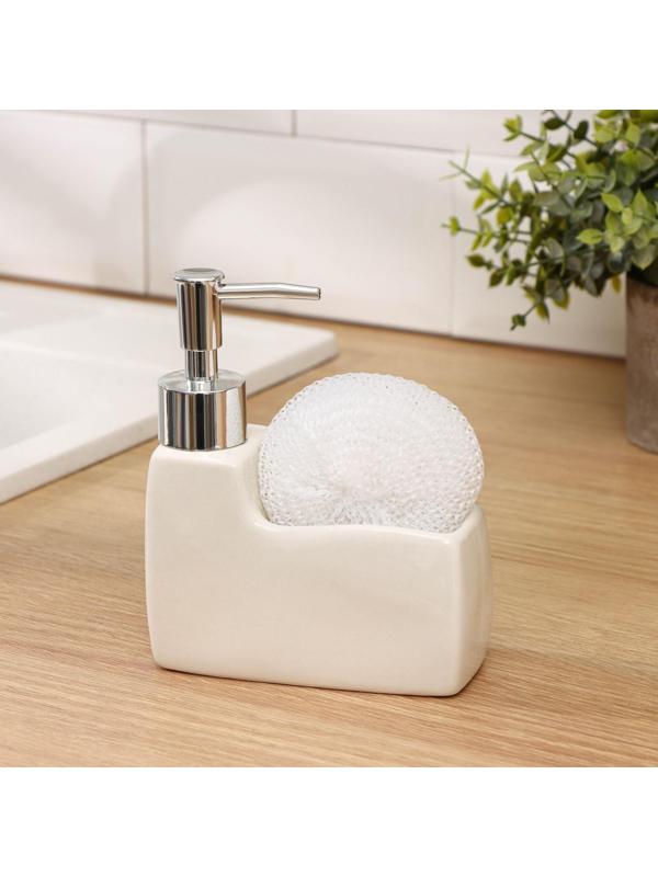 Дозатор для моющего средства с подставкой для губки Доляна «Элегия», 200 мл