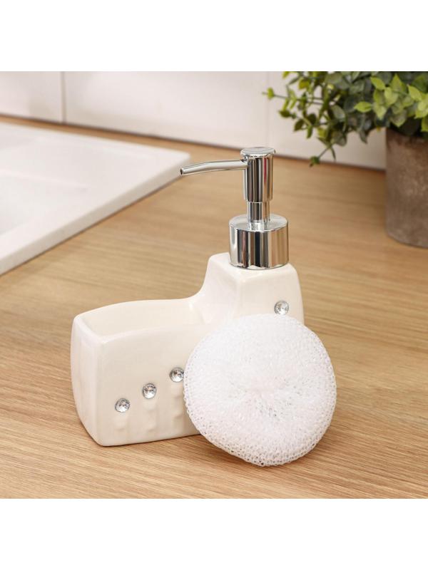 Дозатор для моющего средства с подставкой для губки Доляна «Элегия», 200 мл