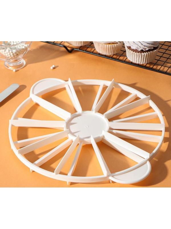 Делитель для торта пластиковый Доляна, 10/12 частей, 26,5 см, цвет МИКС