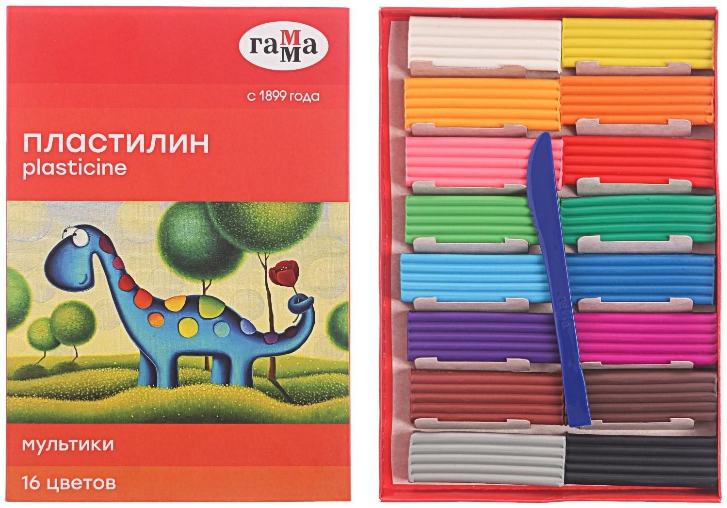 Пластилин 16 цветов 320 г, 