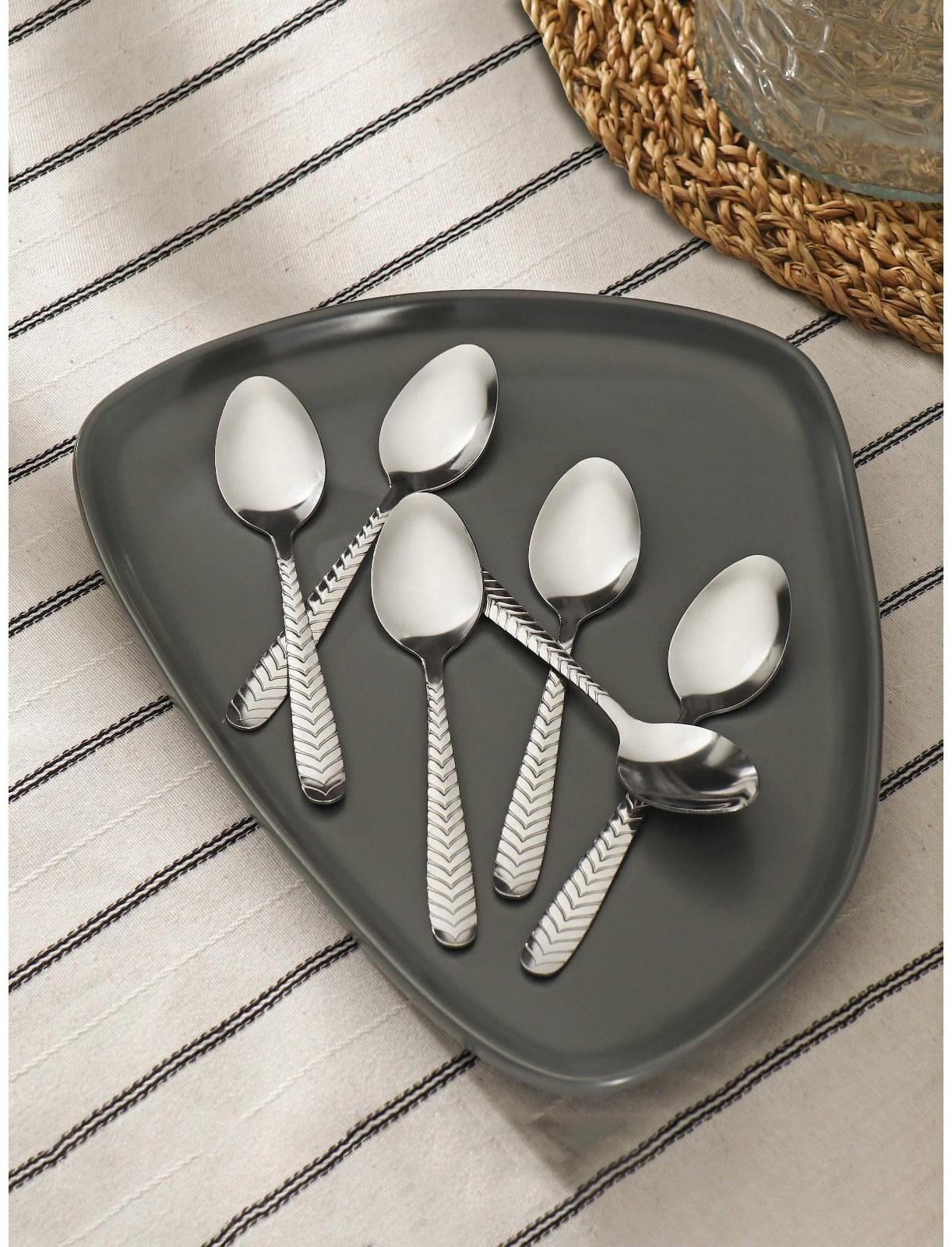 Набор ложек чайных Доляна «Колосок», h=15 см, 6 шт, цвет серебряный