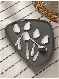 Набор ложек чайных Доляна «Колосок», h=15 см, 6 шт, цвет серебряный