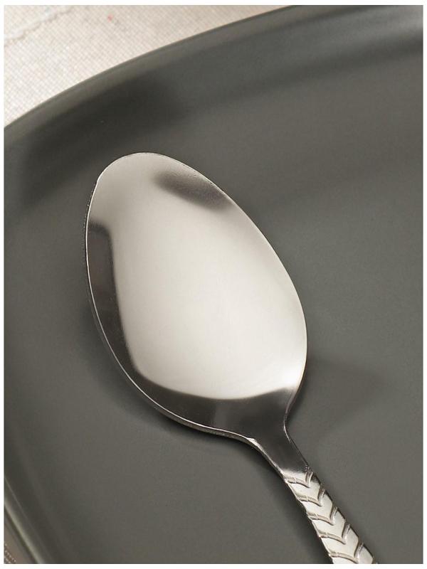 Набор ложек чайных Доляна «Колосок», h=15 см, 6 шт, цвет серебряный