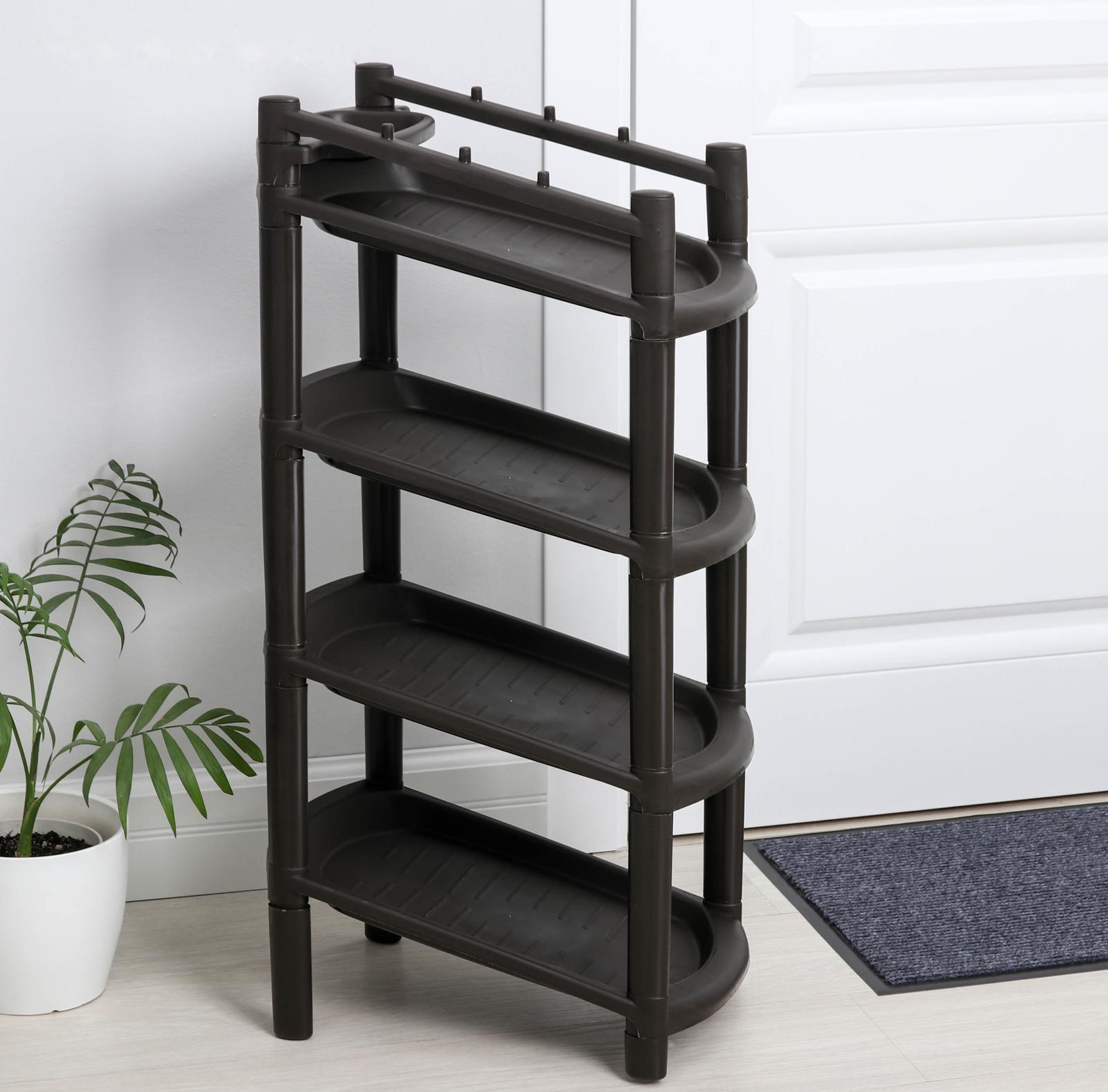 Этажерка для обуви «Узккая», 4 яруса, 41,5×25,5×81 см, цвет МИКС