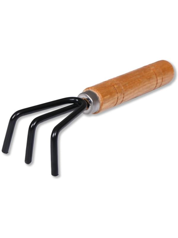 Набор садового инструмента, 3 предмета: рыхлитель, 2 совка, длина 20 см, деревянные ручки