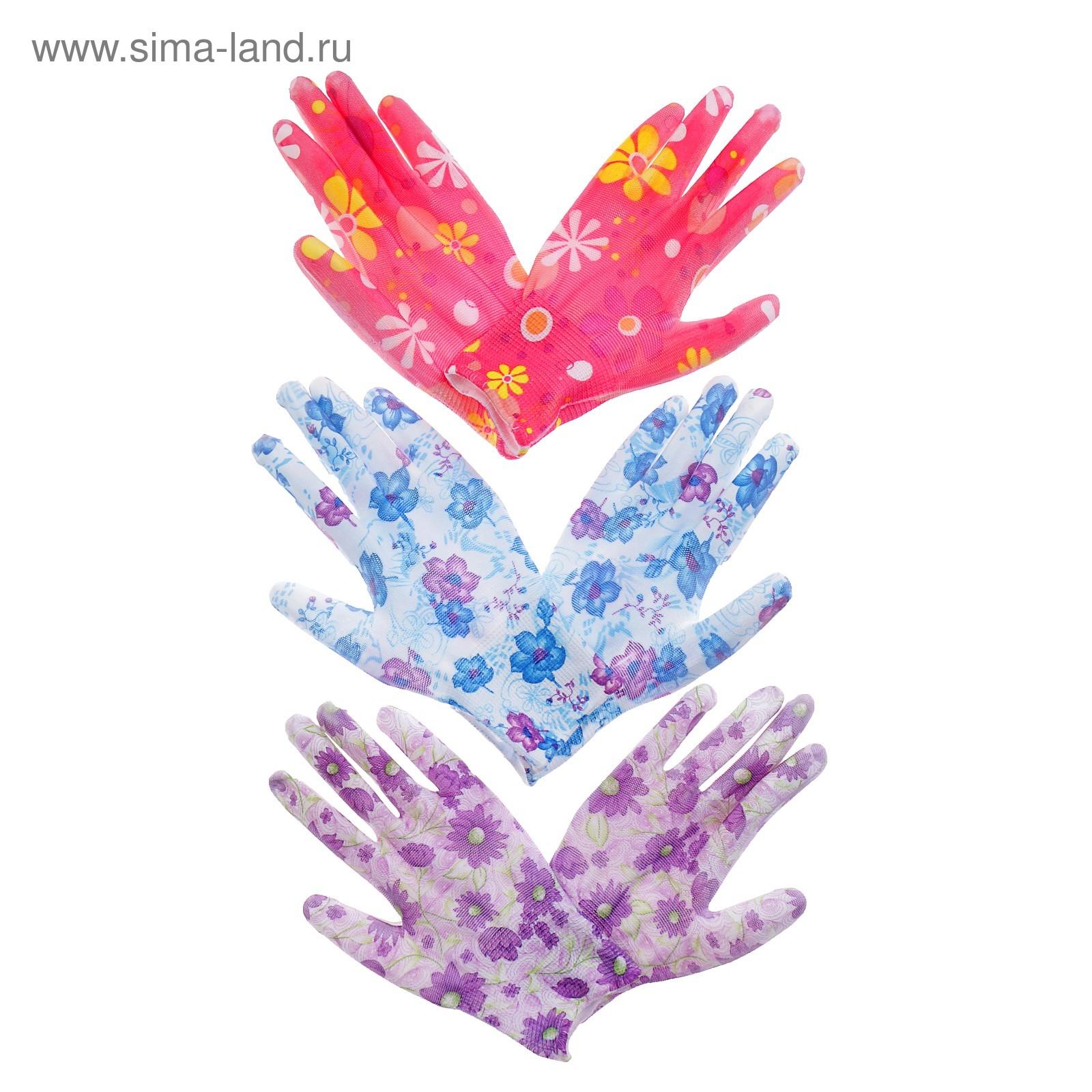 Перчатки нейлоновые, с латексной пропиткой, размер 8, цвет МИКС, Greengo