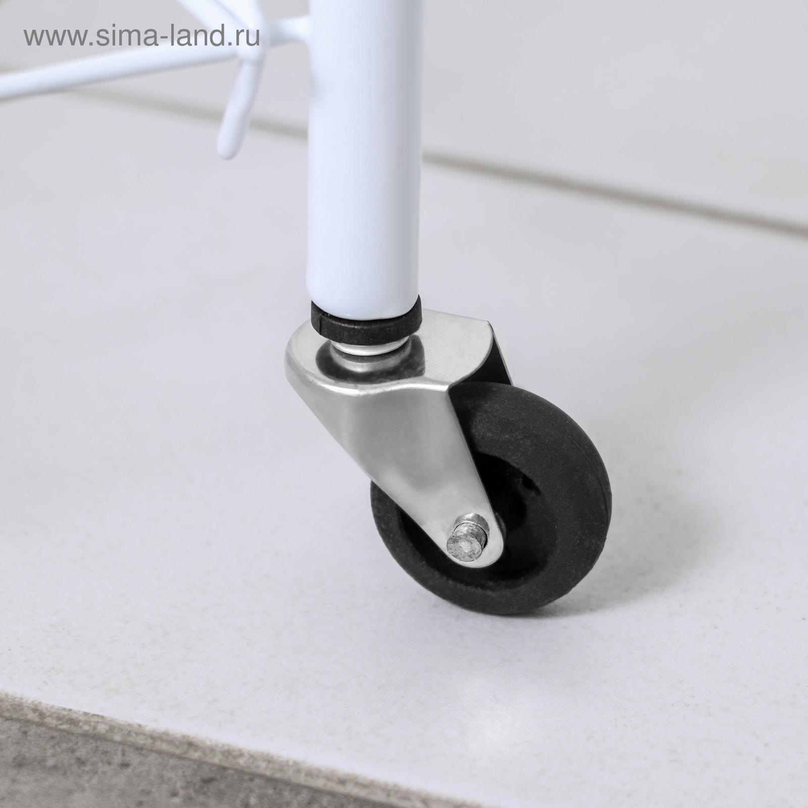 Этажерка напольная 4-х секционная, на колёсах, 31×34×77 см, цвет белый