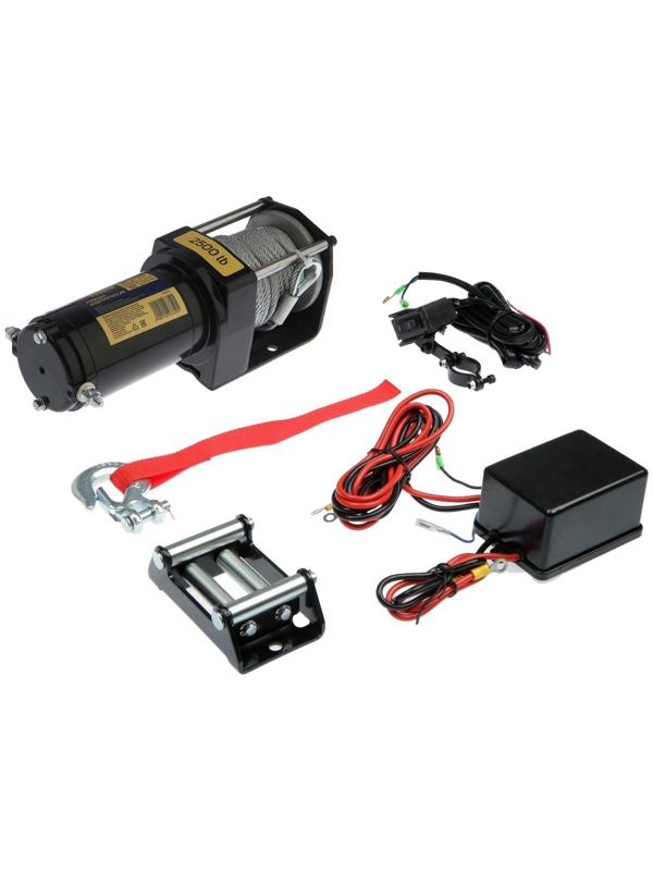 Лебедка электрическая ТУНДРА, 12/24V, 2500 lb (1.1 т), 1.2 л.с., до 3.3 м/мин, 4.8 мм х 12 м