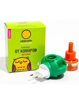 Комплект Комарикофф Детский 45 ночей без запаха, жидкость 30 мл + фумигатор
