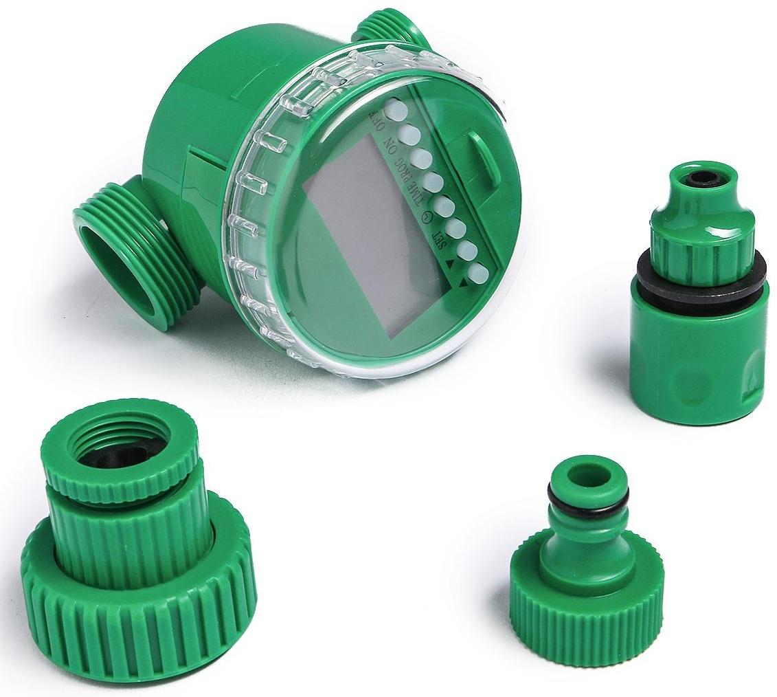 Таймер полива электронный с комплектом коннекторов, пластик