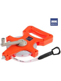 Рулетка геодезическая ТУНДРА, фиберглассовая лента, 30 м