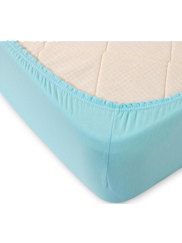 Простыня на резинке «Купу-купу», 90х200х20 см, бирюза, трикотаж