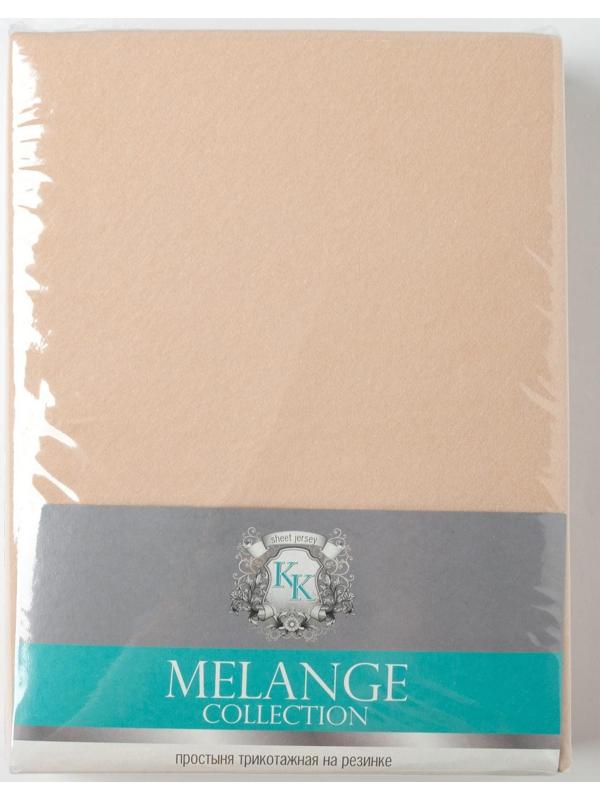 Простыня на резинке «Купу-купу», 180х200х20 см, бежевый, трикотаж