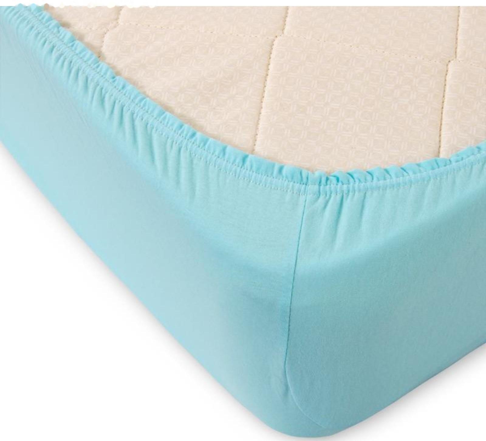 Простыня на резинке «Купу-купу», 180х200х20 см, бирюза, трикотаж