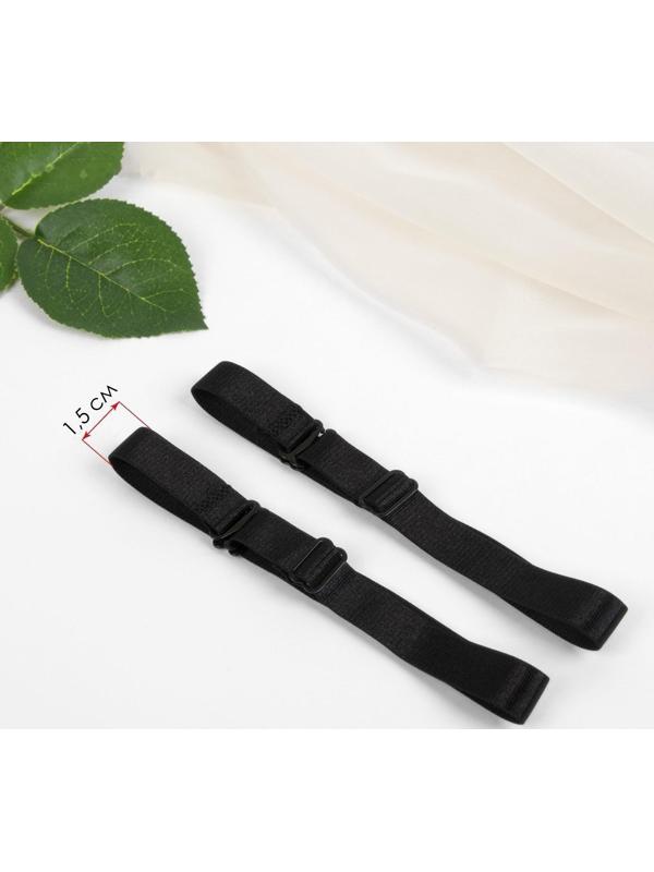 Бретели текстильные, 1,5 см, 36 ± 2 см, пара, цвет чёрный