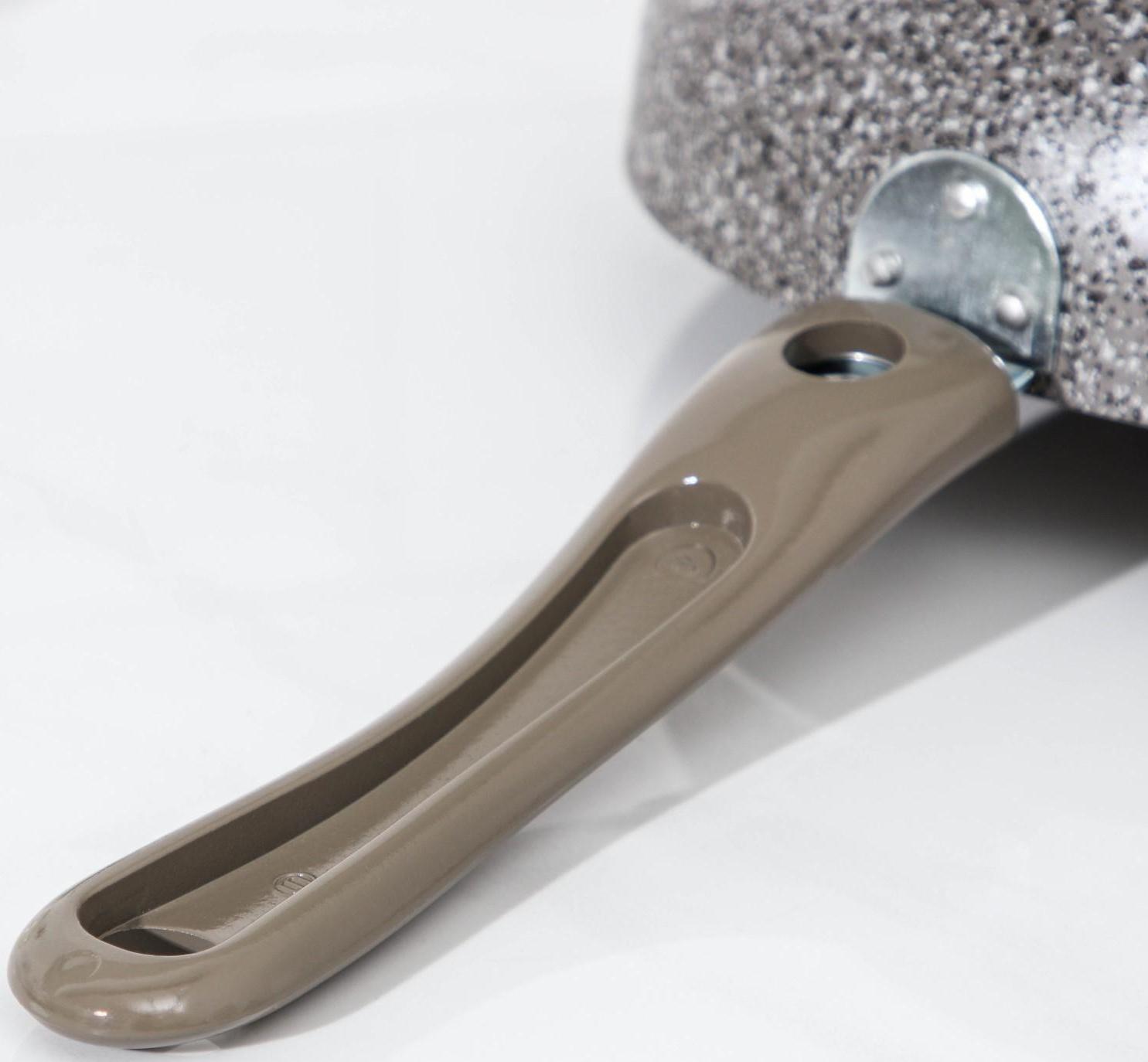 Сковорода Onyx, d=28 см, съёмная ручка, стеклянная крышка, антипригарное покрытие, цвет серый