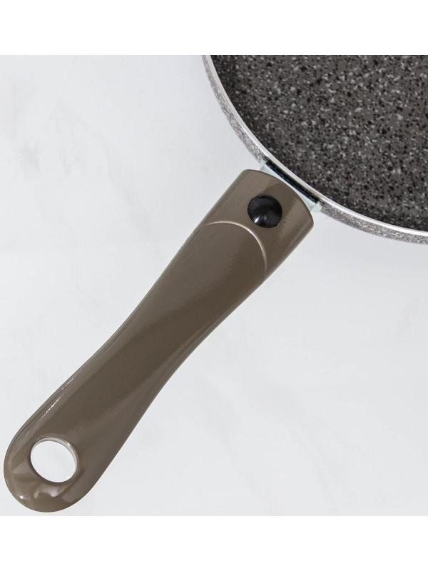 Сковорода Onyx, d=28 см, съёмная ручка, стеклянная крышка, антипригарное покрытие, цвет серый