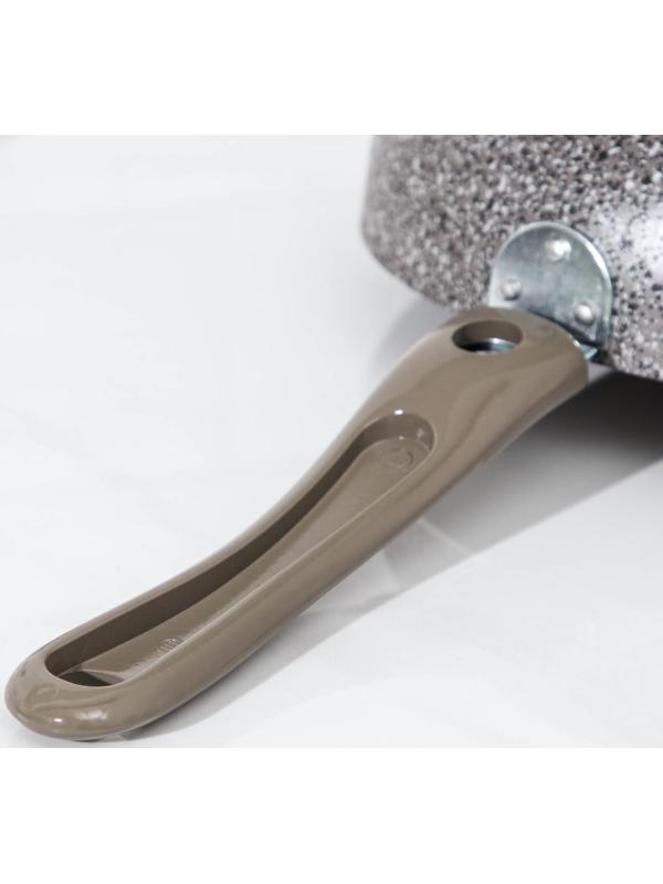 Сковорода Onyx, d=28 см, съёмная ручка, стеклянная крышка, антипригарное покрытие, цвет серый