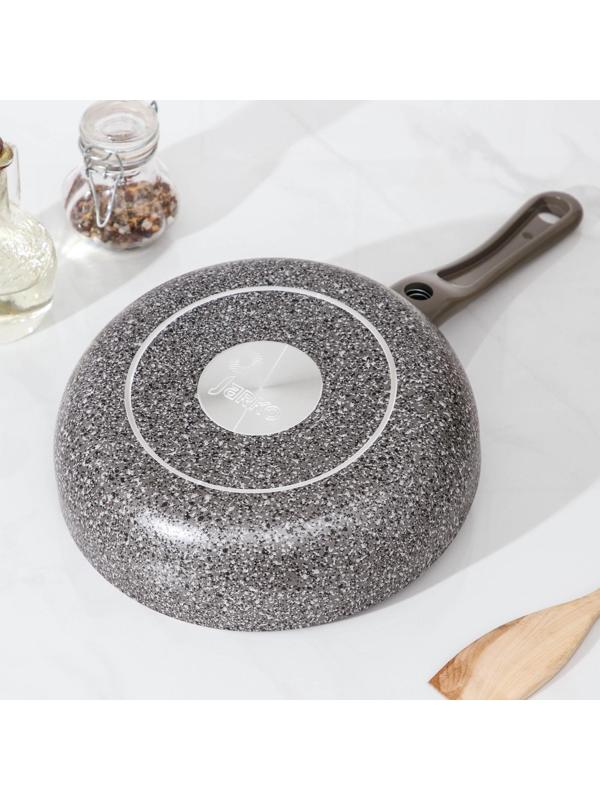 Сковорода Onyx, d=22 см, съёмная ручка, стеклянная крышка, антипригарное покрытие, цвет серый