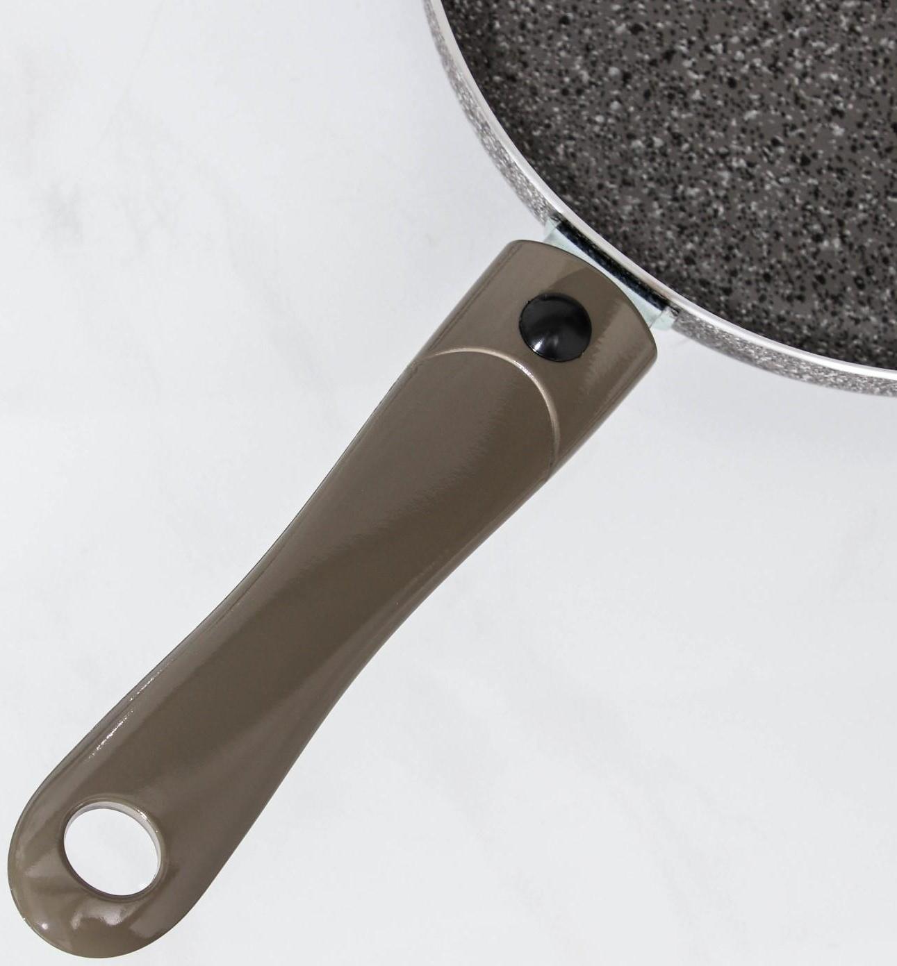 Сковорода Onyx, d=26 см, съёмная ручка, стеклянная крышка, антипригарное покрытие, цвет серый