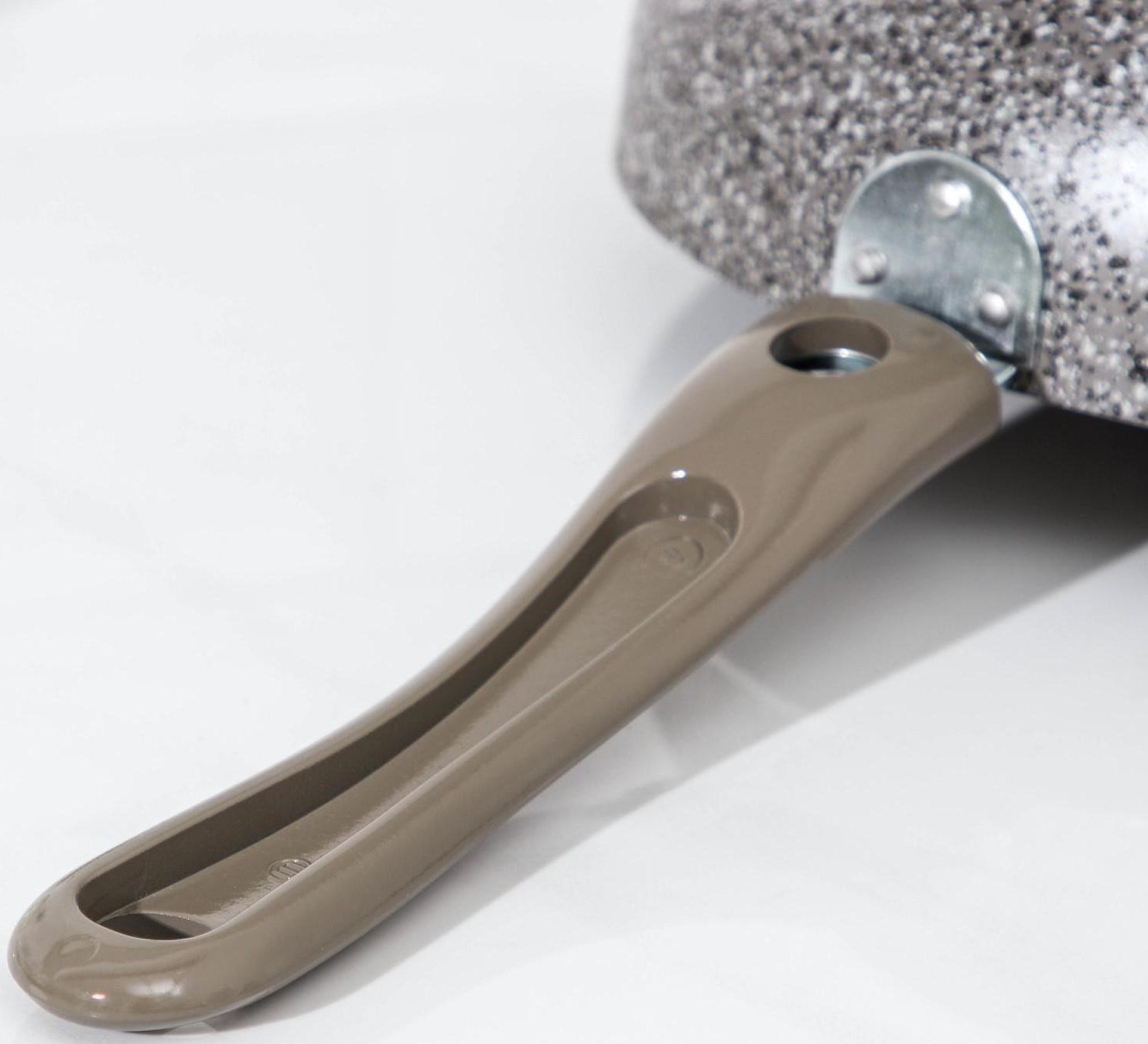 Сковорода Onyx, d=26 см, съёмная ручка, стеклянная крышка, антипригарное покрытие, цвет серый