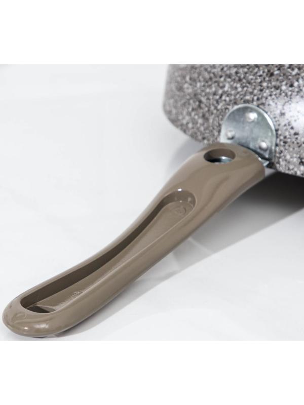 Сковорода Onyx, d=26 см, съёмная ручка, стеклянная крышка, антипригарное покрытие, цвет серый