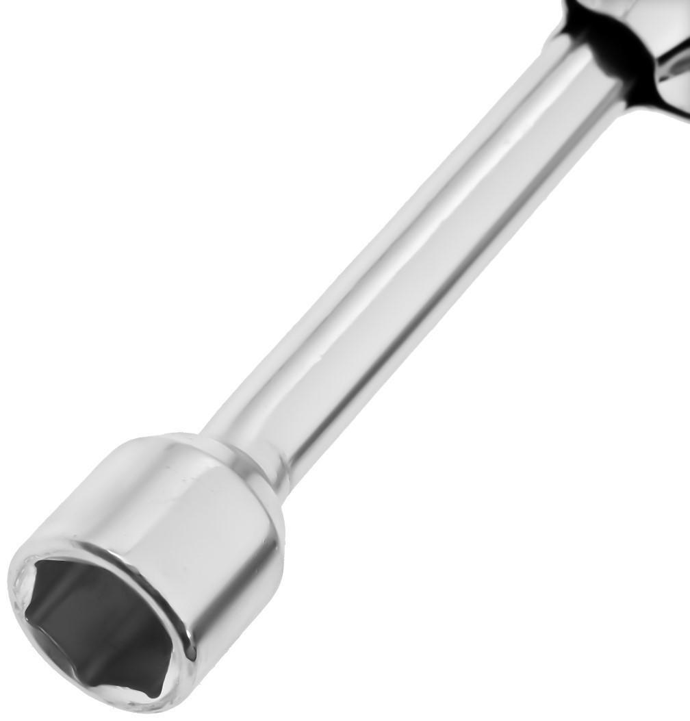 Ключ баллонный крестообразный усиленный ТУНДРА, 16 х 350 мм, сатин, 17х19х21 мм, квадрат 1/2