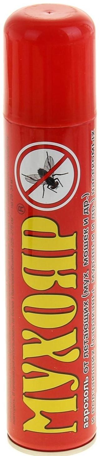 Аэрозоль Мухояр от мух,тараканов, клопов, блох, муравьев 180мл