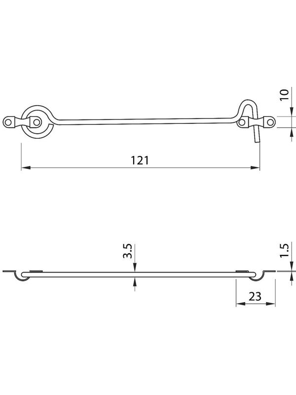 Крючок ветровой (мод.107-2), цвет золото