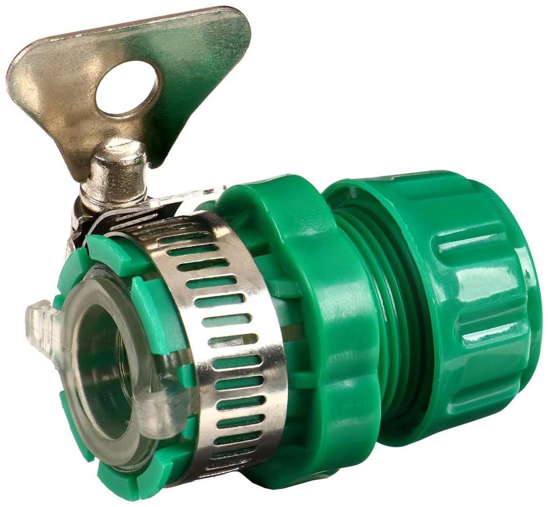 Коннектор с хомутом, крепление на кран 1/2