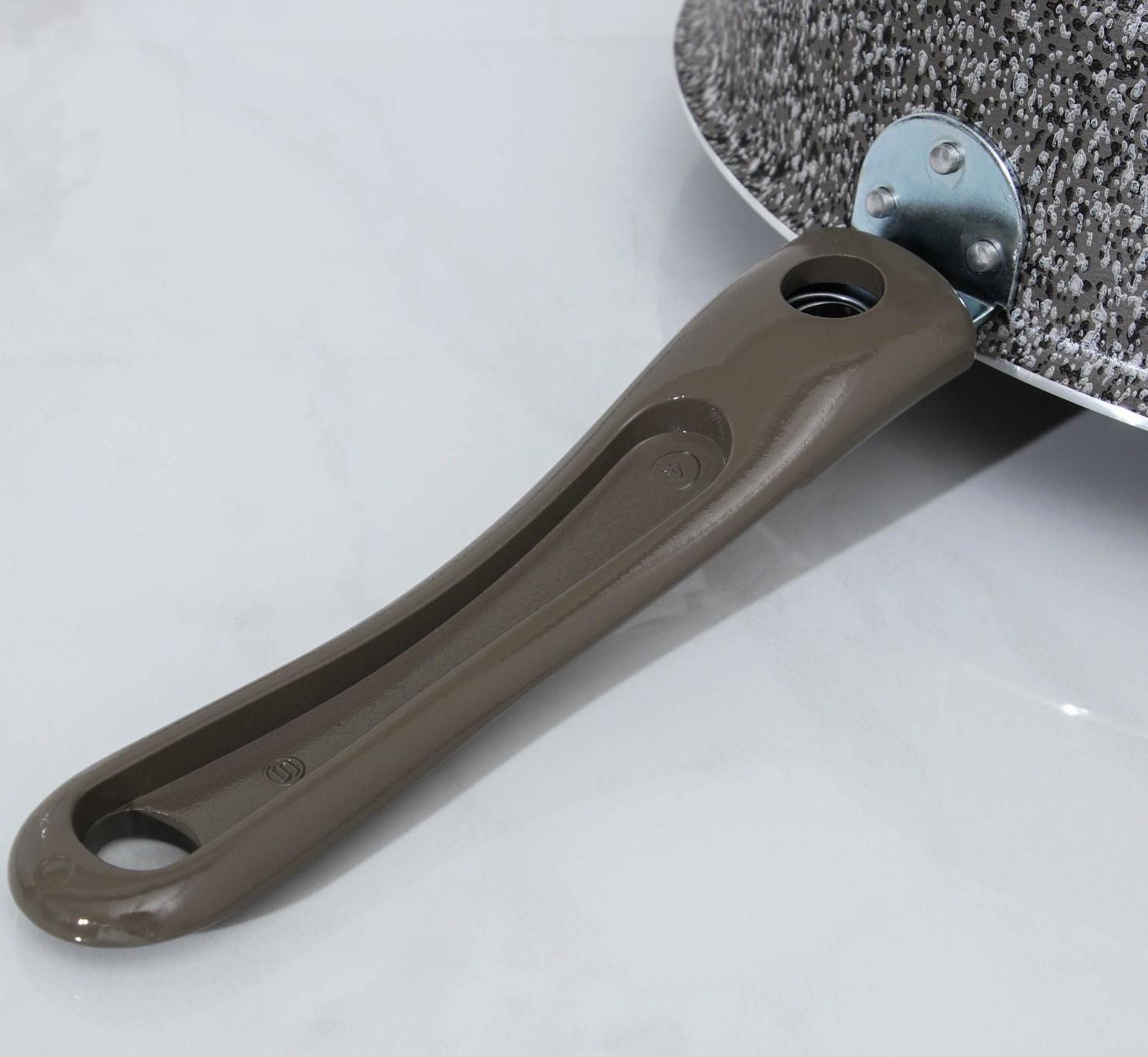 Сотейник Onyx, d=24 см, стеклянная крышка, съёмная ручка, антипригарное покрытие, цвет серый