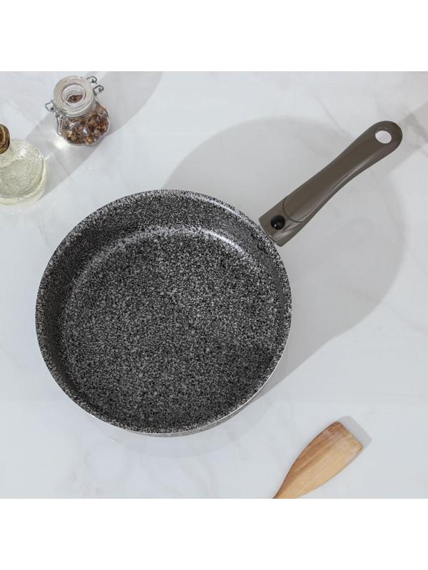 Сотейник Onyx, d=24 см, стеклянная крышка, съёмная ручка, антипригарное покрытие, цвет серый