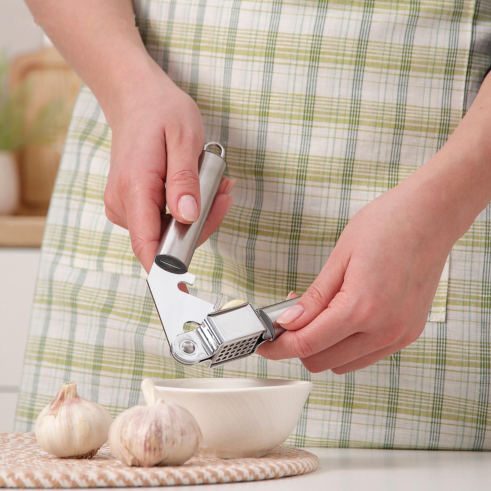 Пресс для чеснока Доляна «Металлик», 19,5 см, цвет серебряный