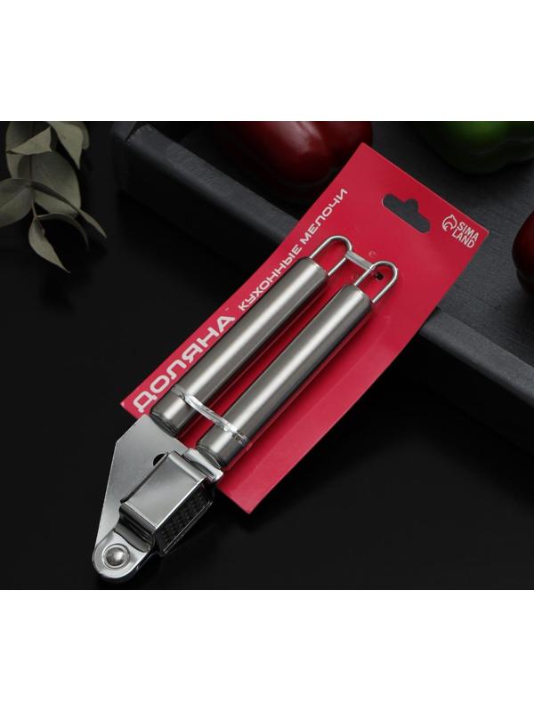 Пресс для чеснока Доляна «Металлик», 19,5 см, цвет серебряный