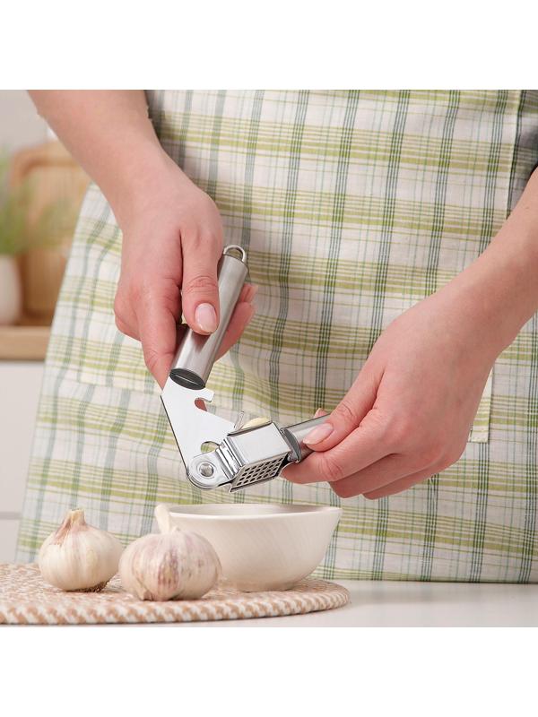 Пресс для чеснока Доляна «Металлик», 19,5 см, цвет серебряный