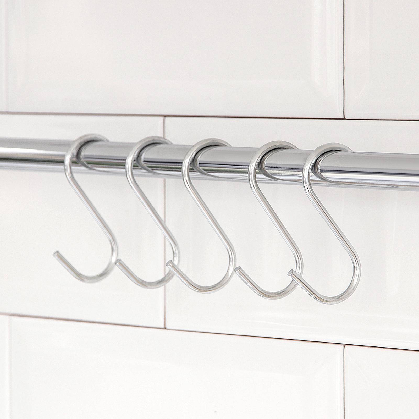 Набор крючков для рейлинга Доляна, d=2,4 см, 7 см, 5 шт, цвет хром