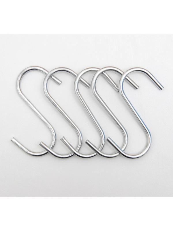 Набор крючков для рейлинга Доляна, d=2,4 см, 7 см, 5 шт, цвет хром