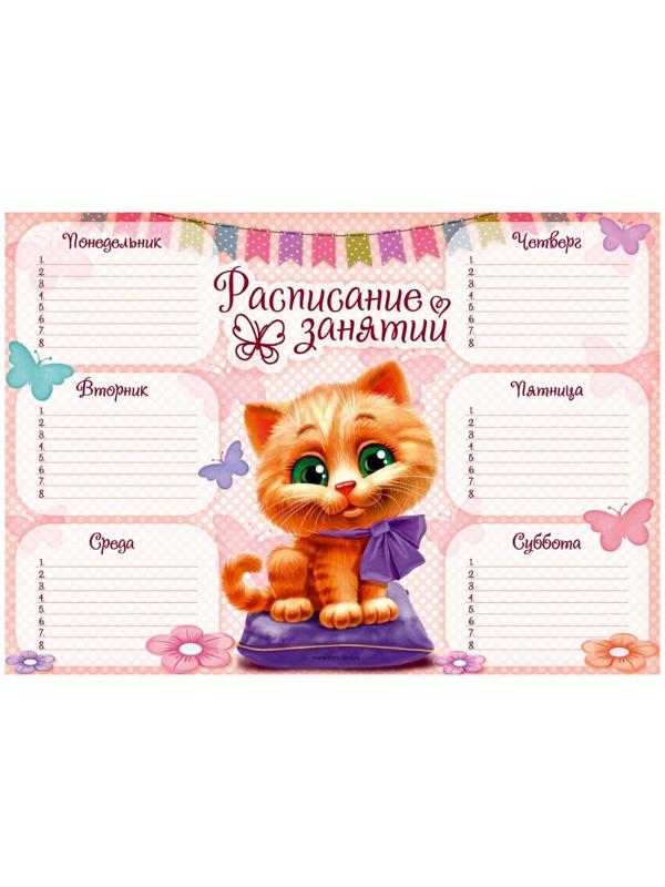 Расписание уроков А4 «Для девочек»