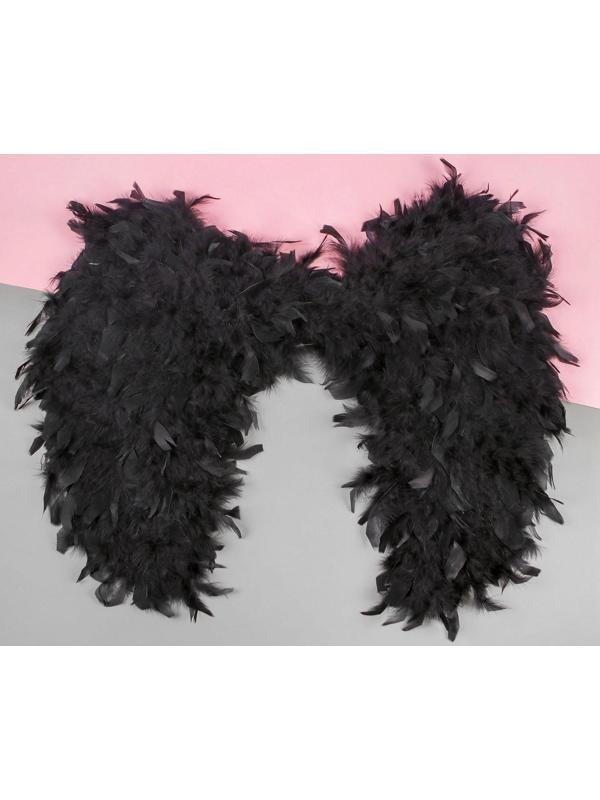 Крылья ангела «Вдохновение», на резинке, цвет чёрный