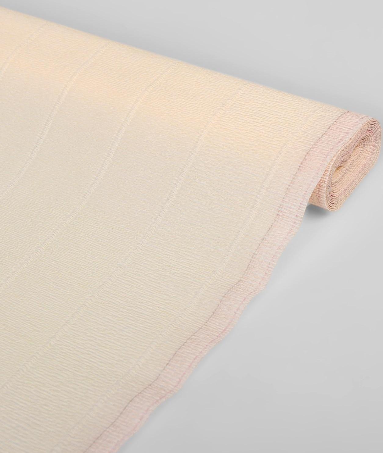 Бумага для упаковок и поделок, гофрированная, белая, кремовая, бежевая, однотонная, двусторонняя, рулон 1шт., 0,5 х 2,5 м