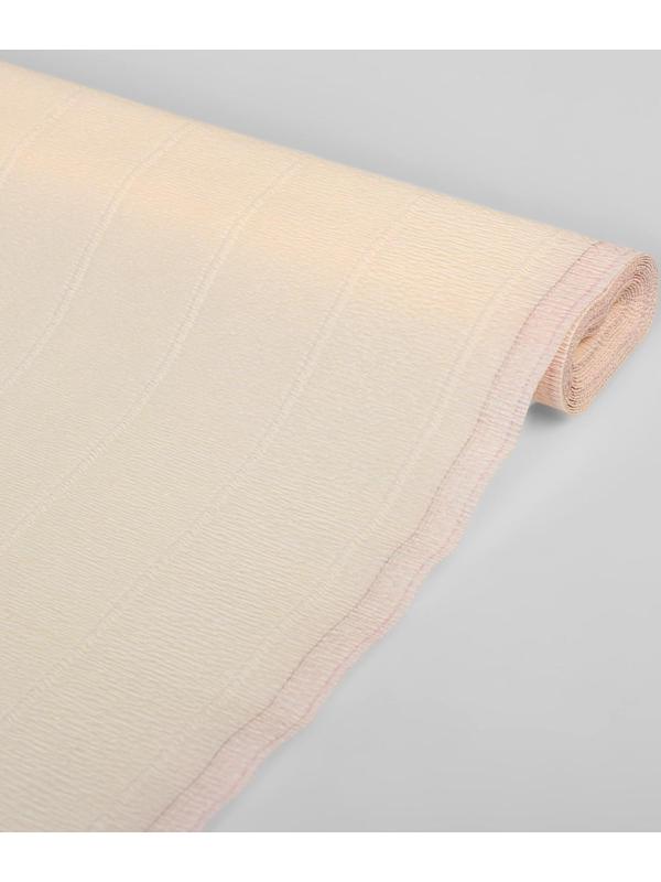 Бумага для упаковок и поделок, гофрированная, белая, кремовая, бежевая, однотонная, двусторонняя, рулон 1шт., 0,5 х 2,5 м