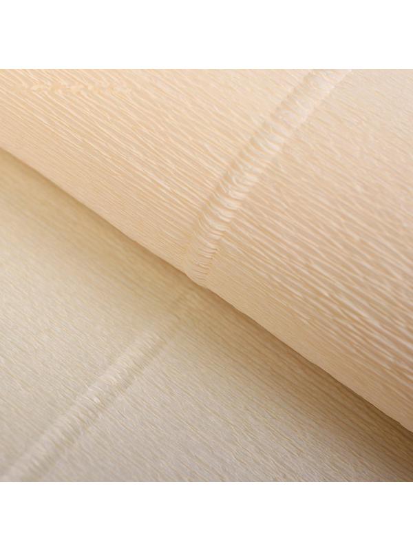 Бумага для упаковок и поделок, гофрированная, белая, кремовая, бежевая, однотонная, двусторонняя, рулон 1шт., 0,5 х 2,5 м