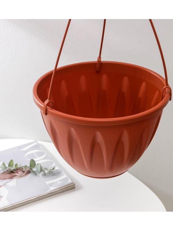 Кашпо уличное для цветов с поддоном «Алиция», 4,3 л, цвет терракотовый, ПОДВЕС В ПОДАРОК