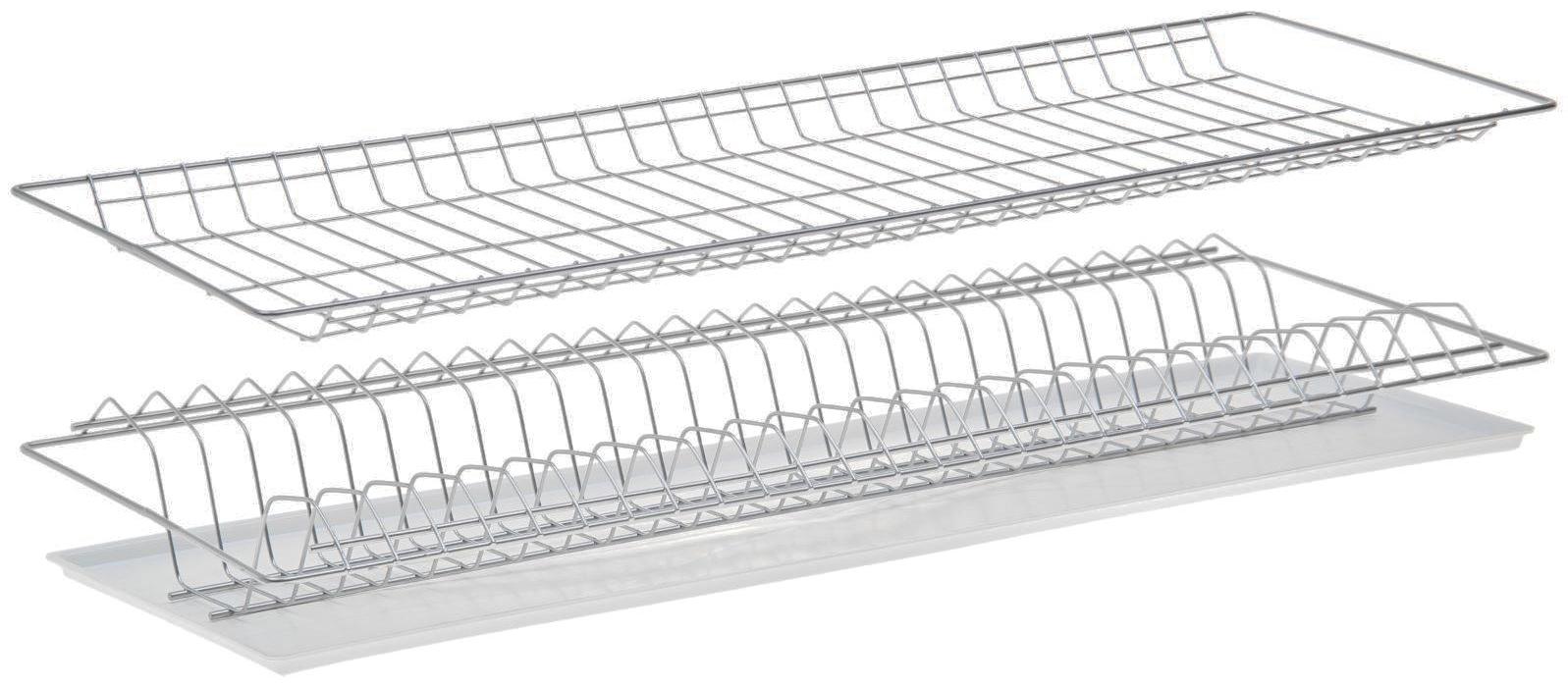 Комплект посудосушителей с поддоном для шкафа 80 см, 76,5×25,6 см, цвет хром
