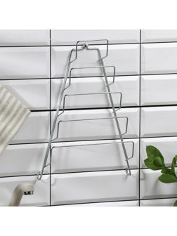 Подвеска для крышек треугольная 5 ярусов, верх 8 см, низ 23 см, высота 35 см, цвет хром