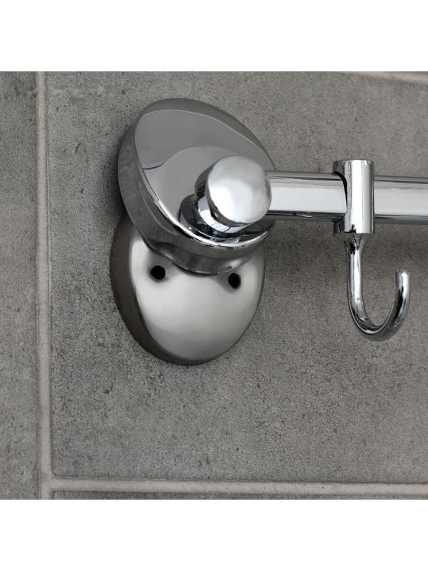 Крючок настенный, двигающийся, на планке Accoona A11091-3, 3 шт, цвет хром