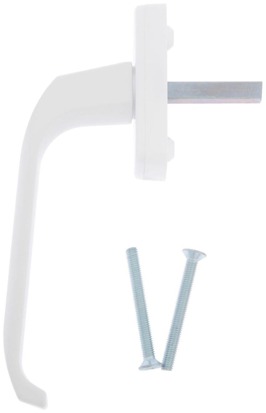 Ручка оконная, металлическая, белая